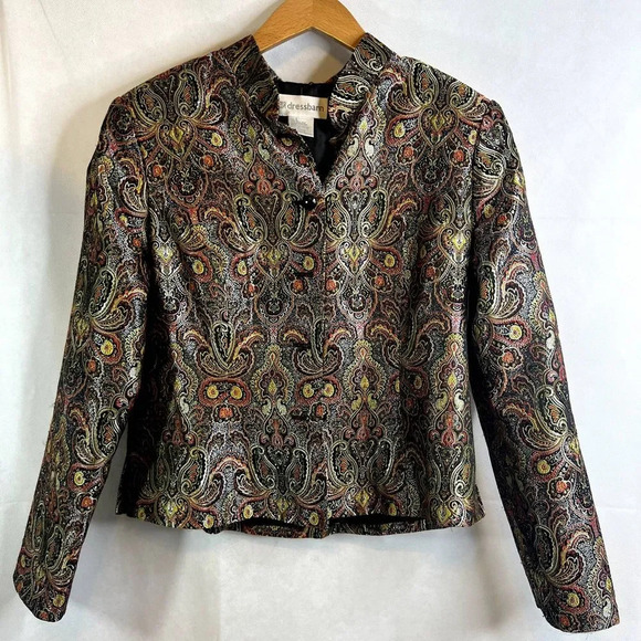 Dressbarn Silk Blend Paisley Dress Jacket Size Large - Picture 9 of 9